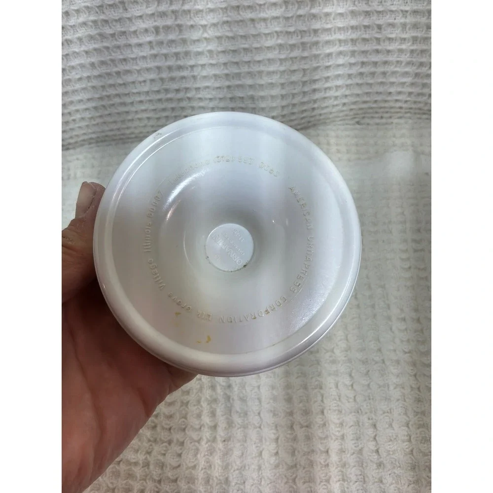 Vintage Busch Beer American Urnapress Melamine Ashtray White Blue Round‎ MCM